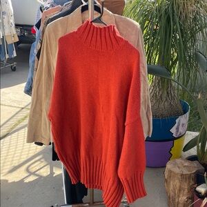 Cozy Orange Turtleneck Sweater